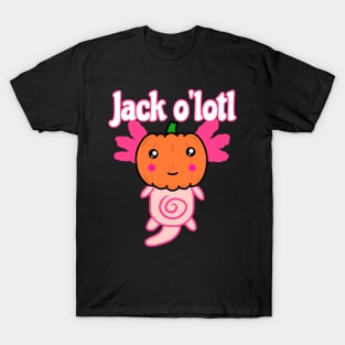 Jack o'lotl Halloween Axolotl Pun T-Shirt